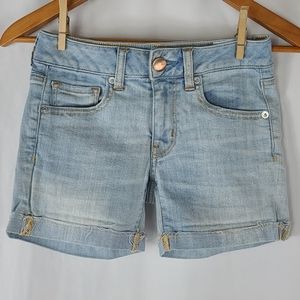 Light Wash Super Stretch Cuffed Jean Shorts NWOT